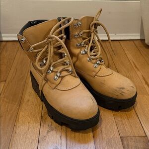 Acne Tan Lace Up Boots